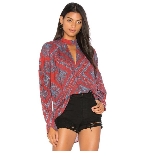 Free People Walking On A Dream Tunic Red Size Small - Picture 1 of 11